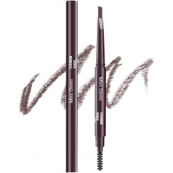 Creion de sprancene retractabil cu periuta 2 in 1 Miss Demi Waterproof - 01 Saten Cenusiu
